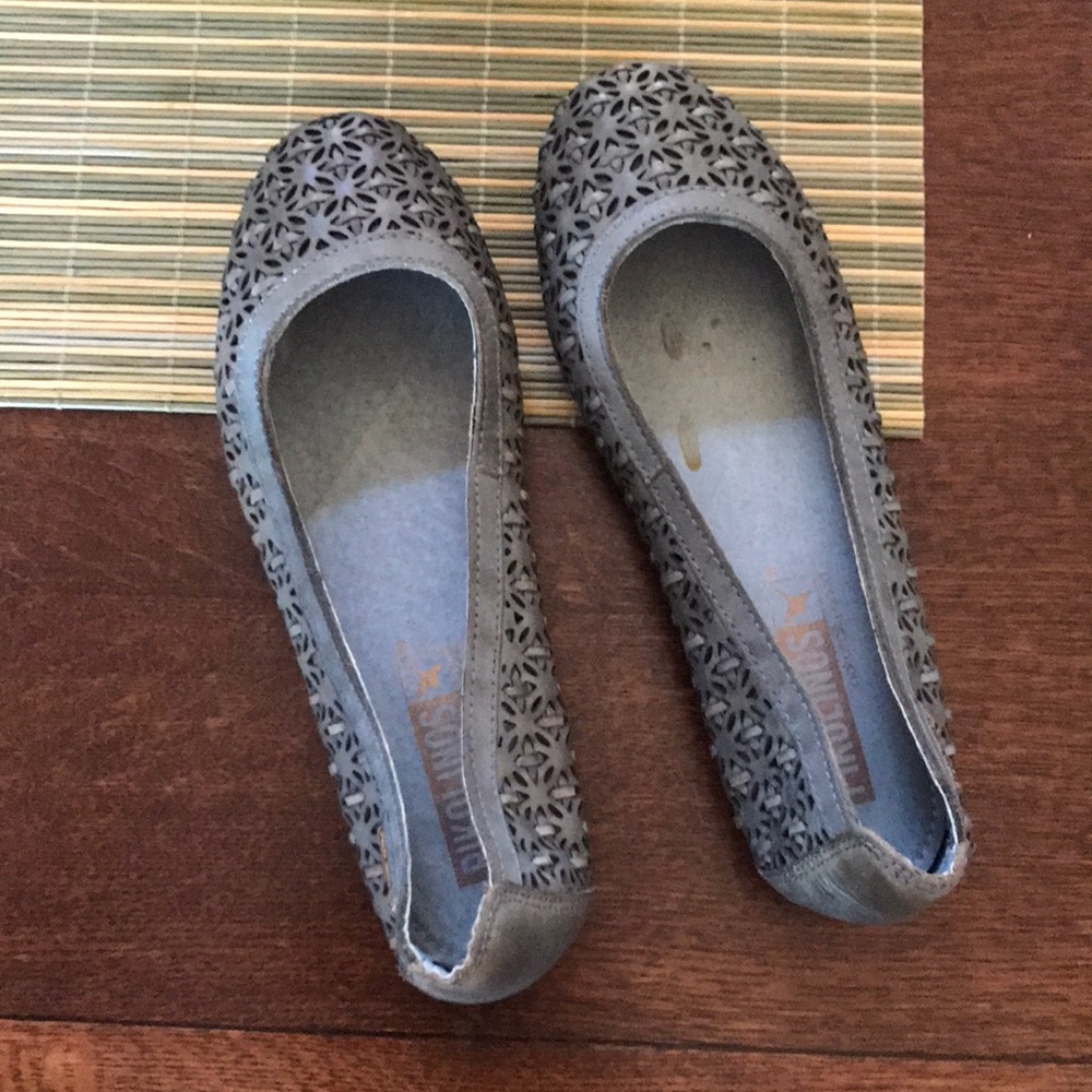 Pikolinos Quality Pisa Leather Flats Gray / blue